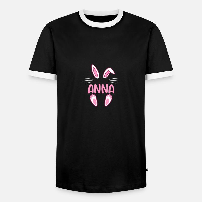 ANNA Easter - Männer Kontrast-T-Shirt - Schwarz/Weiß