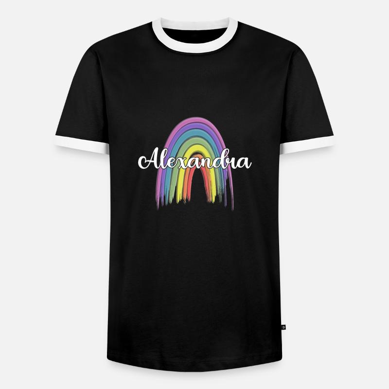 ALEXANDRA Rainbow Cursive - Männer Kontrast-T-Shirt - Schwarz/Weiß