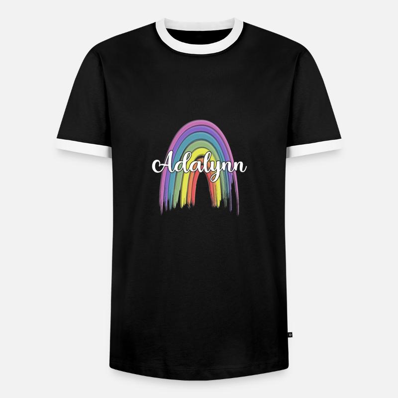 ANDREA Rainbow Cursive - Männer Kontrast-T-Shirt - Schwarz/Weiß