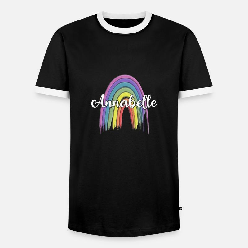 ANNABELLE Rainbow Cursive - Männer Kontrast-T-Shirt - Schwarz/Weiß