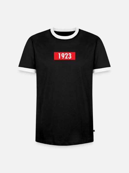 #1923 1923 - Männer Kontrast-T-Shirt - Schwarz/Weiß