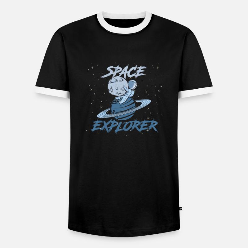 Astronaut Space Explorer - Men's Ringer Shirt - black/white