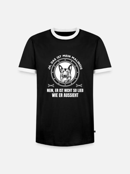Ja das ist mein Malinois - Männer Kontrast-T-Shirt - Schwarz/Weiß