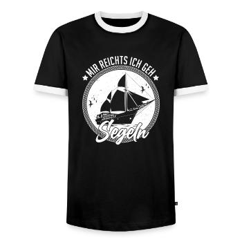 Mir reichts ich geh Segeln Outfit Segelbekleidung - Männer Kontrast-T-Shirt - Schwarz/Weiß - Vorne - AI Model Female 172 light (172cm) & AI Model Male 178 light (178cm)