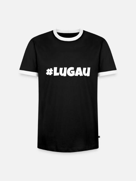 Lugau meine Heimat - Männer Kontrast-T-Shirt - Schwarz/Weiß