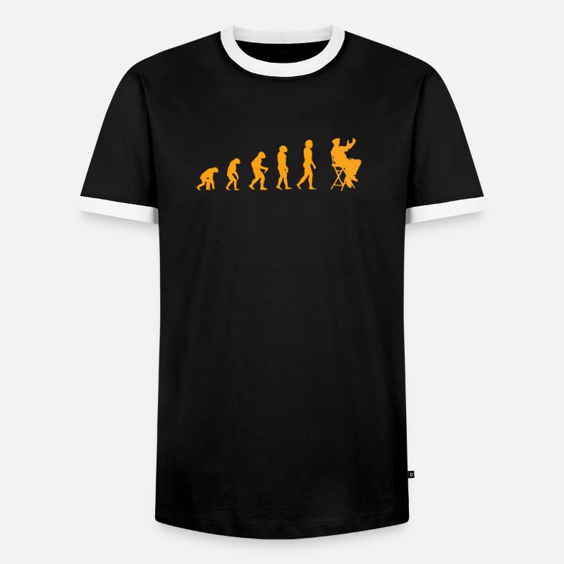 Director Evolution Yellow - Men's Ringer Shirt - black/white