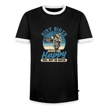 Funny Motocross Enduro Bike Rider Dirt Bikes Make - Men's Ringer Shirt - black/white - Front - AI Model Female 172 light (172cm) & AI Model Male 178 light (178cm)