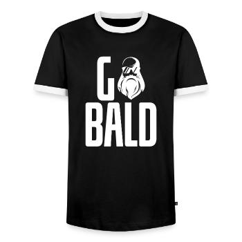Bald Cool Sunglasses - Men's Ringer Shirt - black/white - Front - AI Model Female 172 light (172cm) & AI Model Male 178 light (178cm)