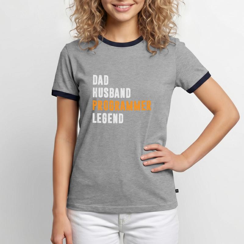 Dad Husband Programmer Legend Coder Coding Männer Kontrast-T-Shirt