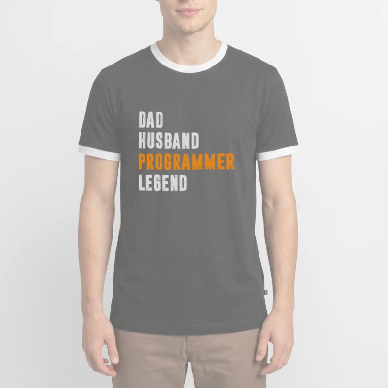 Papa Mari Programmeur Legend Coder Coding T-shirt contrasté Homme