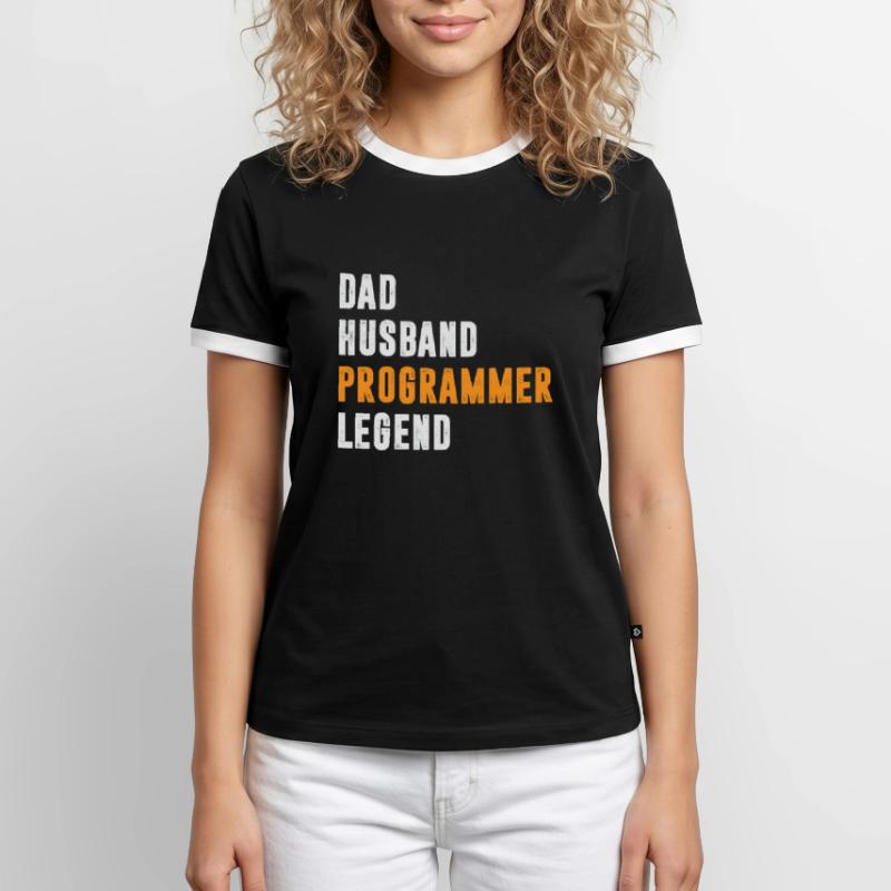 Papa Mari Programmeur Legend Coder Coding T-shirt contrasté Homme