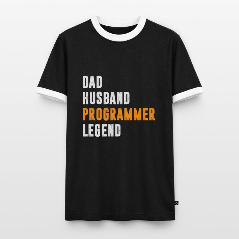 Papa Mari Programmeur Legend Coder Coding T-shirt contrasté Homme