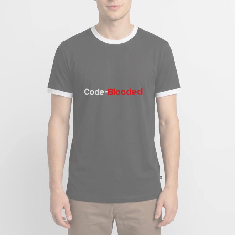 Code Blooded Programmer Coding Computer Science Men's Ringer Shirt