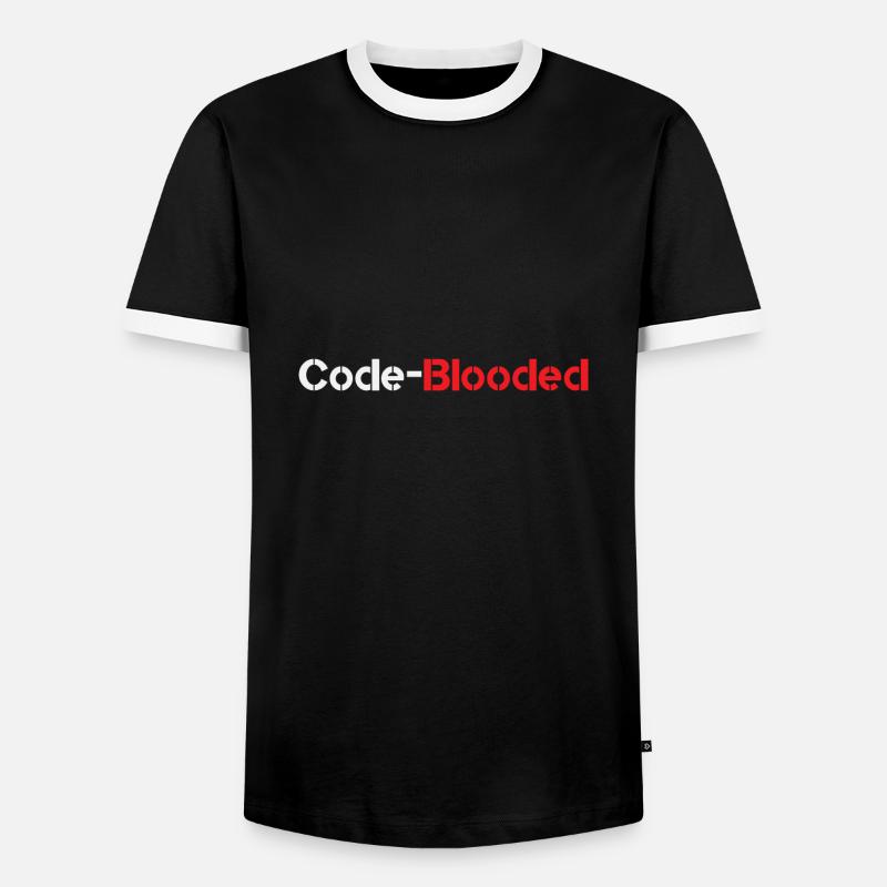 Code Blooded Programmer Coding Computer Science - Männer Kontrast-T-Shirt - Schwarz/Weiß