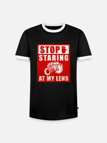 Photography Camera Lens Stof - Männer Kontrast-T-Shirt - Schwarz/Weiß