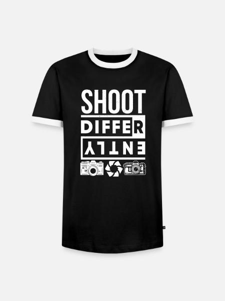 Photography Camera Lens - Männer Kontrast-T-Shirt - Schwarz/Weiß