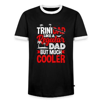 Trinidad and Tobago Flag Trinidadian Father Funny - Männer Kontrast-T-Shirt - Schwarz/Weiß - Vorne - AI Model Female 172 light (172cm) & AI Model Male 178 light (178cm)