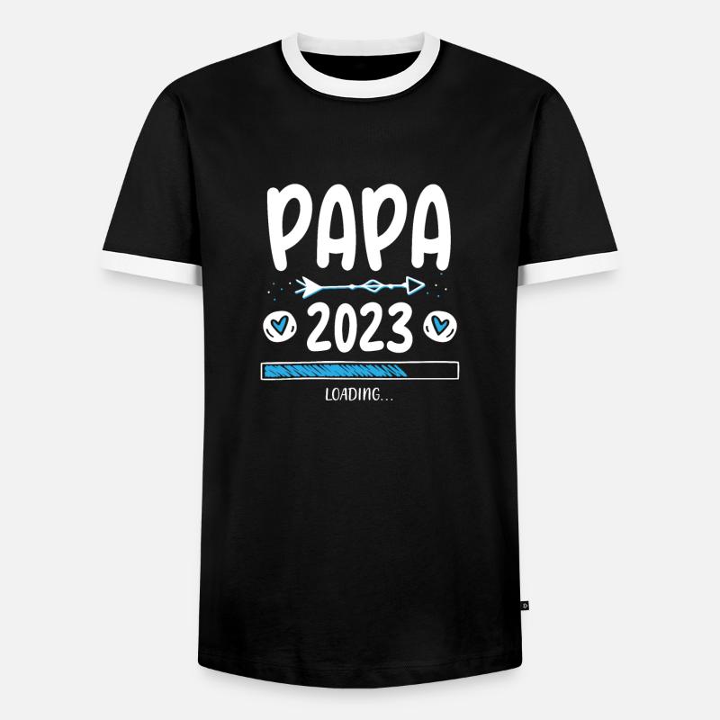 Papa 2023 Loading - Men's Ringer Shirt - black/white