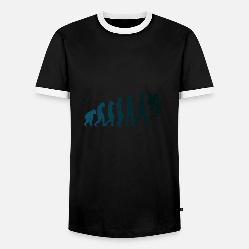 Skateboarder Skateboard Evolution - Männer Kontrast-T-Shirt - Schwarz/Weiß