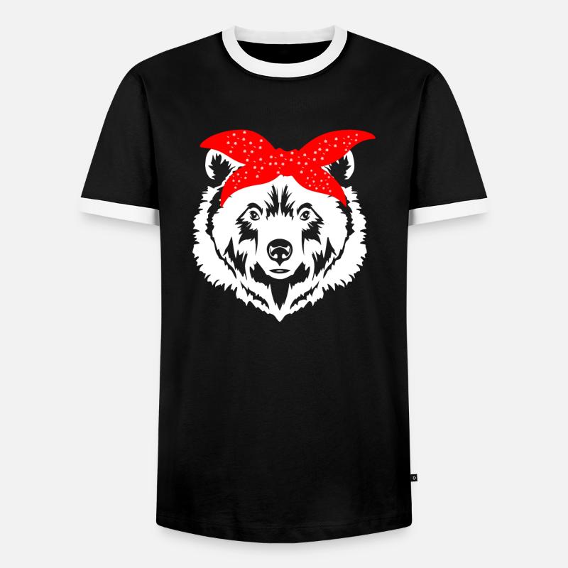 Schweizer Bär - Männer Kontrast-T-Shirt - Schwarz/Weiß