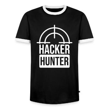 Hacker Hunter Gaming Warzone Streamer Console Game - Männer Kontrast-T-Shirt - Schwarz/Weiß - Vorne - AI Model Female 172 light (172cm) & AI Model Male 178 light (178cm)