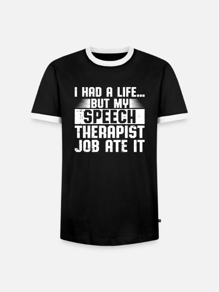Sprachtherapeut Logopäde Geschenk - Männer Kontrast-T-Shirt - Schwarz/Weiß