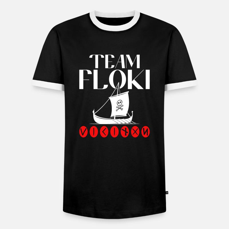 Team Floki der Schiffsbauer - Männer Kontrast-T-Shirt - Schwarz/Weiß