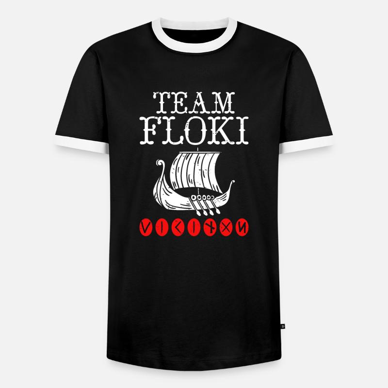 Team Floki der Schiffsbauer - Männer Kontrast-T-Shirt - Schwarz/Weiß