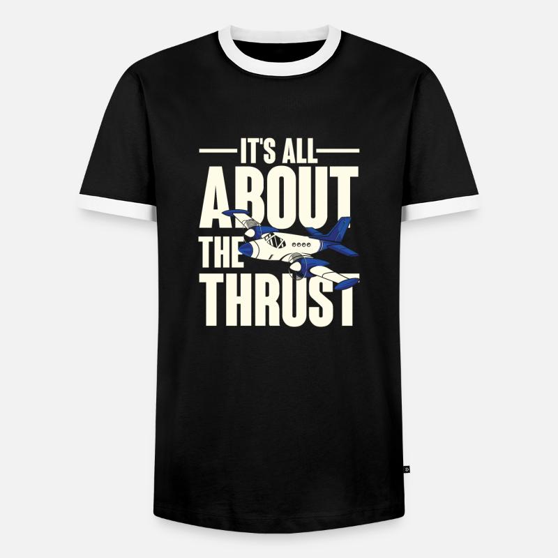 All about thrust - Men's Ringer Shirt - black/white