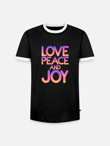Love peace and joy - Men's Ringer Shirt - black/white