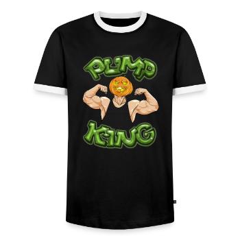 Pump King - Männer Kontrast-T-Shirt - Schwarz/Weiß - Vorne - AI Model Female 172 light (172cm) & AI Model Male 178 light (178cm)