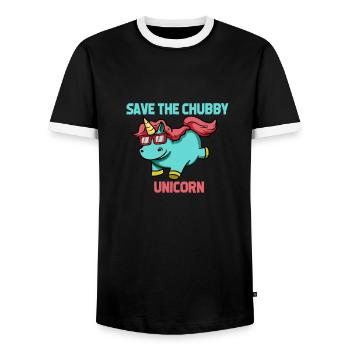 Mooliges Einhorn Sonnenbrille - Männer Kontrast-T-Shirt - Schwarz/Weiß - Vorne - AI Model Female 172 light (172cm) & AI Model Male 178 light (178cm)