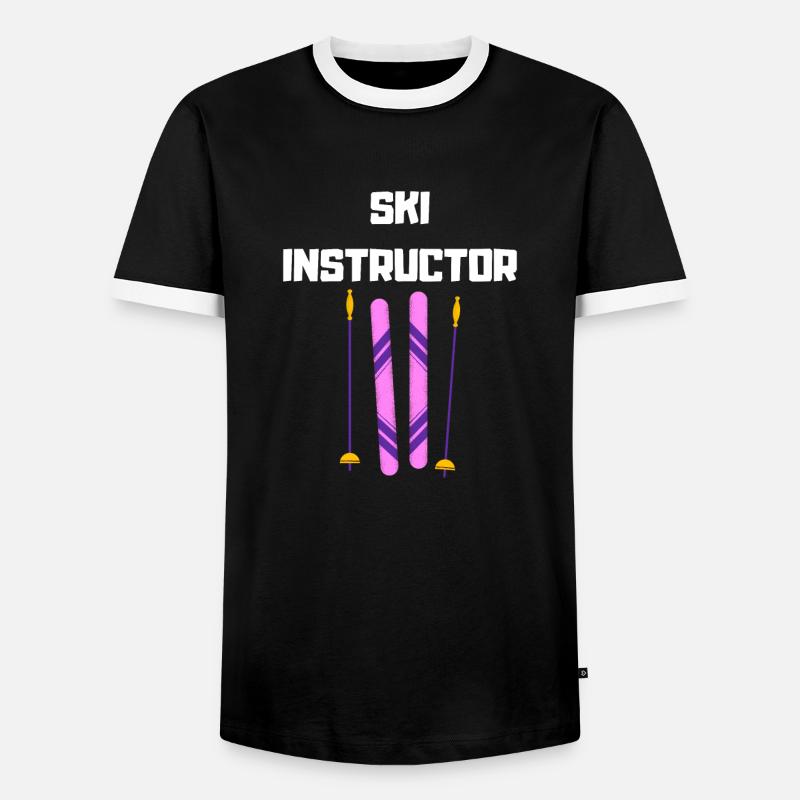 Ski Instructor - Men's Ringer Shirt - black/white