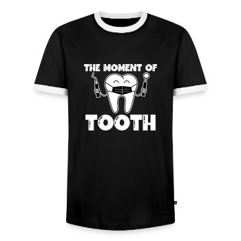Technicien de laboratoire dentaire Technicien dentaire - T-shirt contrasté Homme - noir/blanc - Devant - AI Model Female 172 light (172cm) & AI Model Male 178 light (178cm)