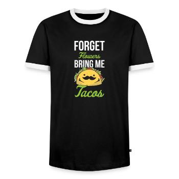 Taco Mexican Food Mexique Tortilla Burrito - T-shirt contrasté Homme - noir/blanc - Devant - AI Model Female 172 light (172cm) & AI Model Male 178 light (178cm)