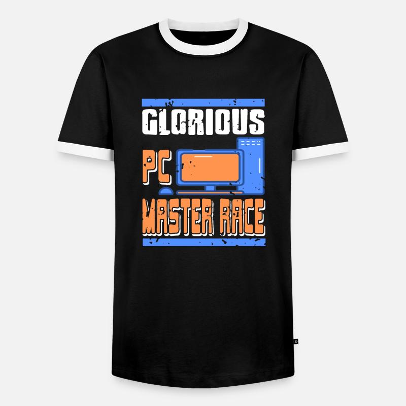 Glorious PC Master Race - Männer Kontrast-T-Shirt - Schwarz/Weiß