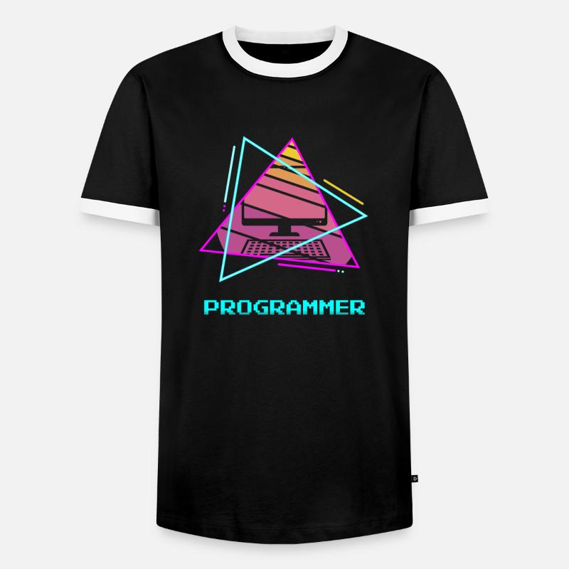 Programmeur rétro Programmation Informatique - T-shirt contrasté Homme - noir/blanc
