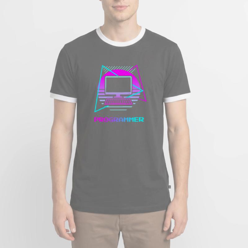 Retro Programmer Computer Programming Men's Ringer Shirt
