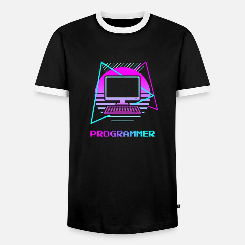 Retro Programmer Computer Programming - Männer Kontrast-T-Shirt - Schwarz/Weiß