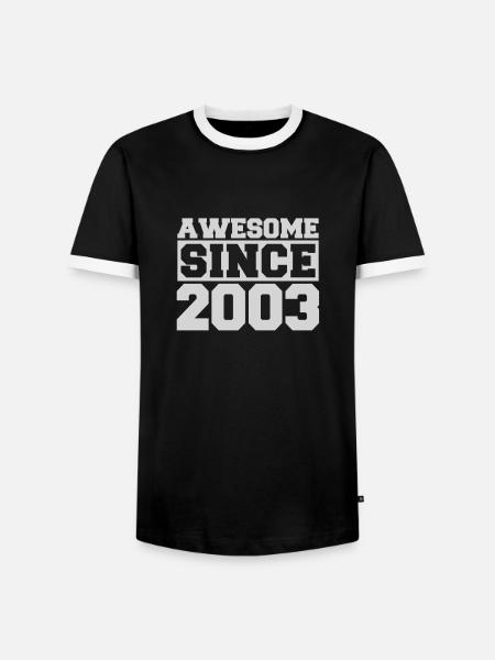 Awesome since 2003 - Männer Kontrast-T-Shirt - Schwarz/Weiß