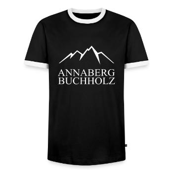 Annaberg Buchholz Erzgebirge Berge - Männer Kontrast-T-Shirt - Schwarz/Weiß - Vorne - AI Model Female 172 light (172cm) & AI Model Male 178 light (178cm)