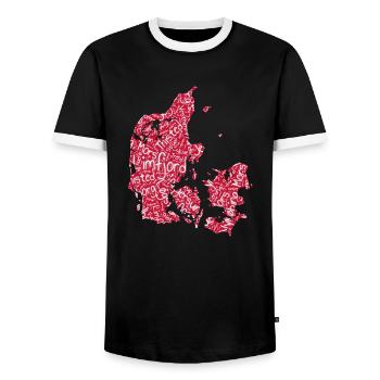 Limfjord - Männer Kontrast-T-Shirt - Schwarz/Weiß - Vorne - AI Model Female 172 light (172cm) & AI Model Male 178 light (178cm)