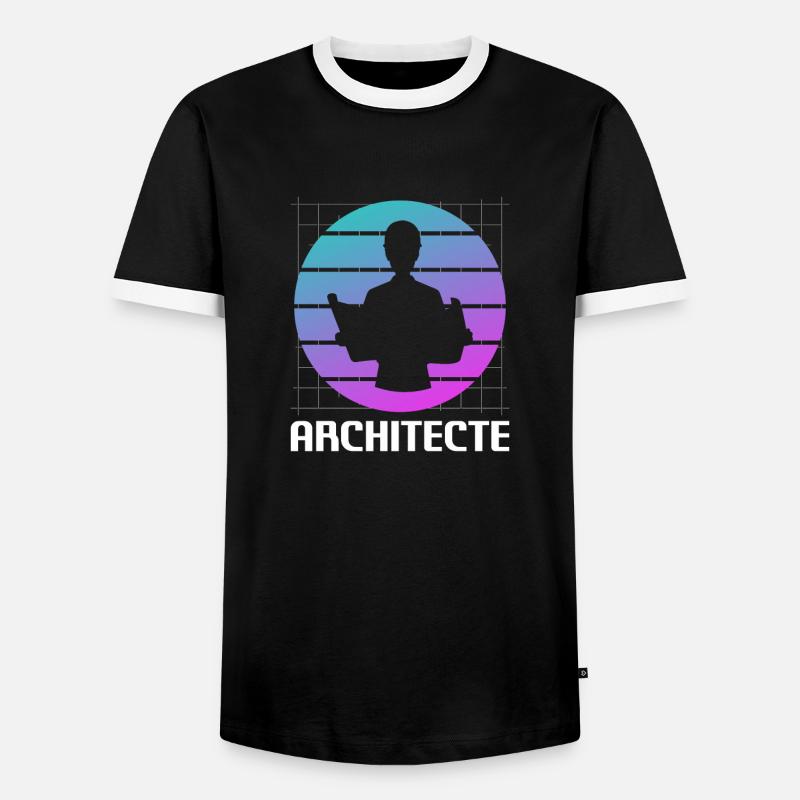 Retro Architecte Architecture Architectural - Männer Kontrast-T-Shirt - Schwarz/Weiß