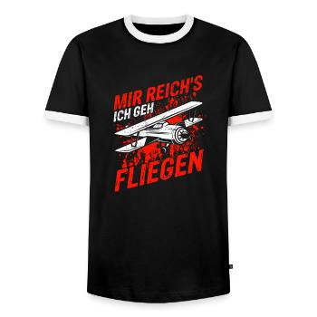 Mir Reichts Ich Geh Helikopter fliegen - Heli Flie - Männer Kontrast-T-Shirt - Schwarz/Weiß - Vorne - AI Model Female 172 light (172cm) & AI Model Male 178 light (178cm)