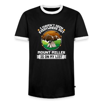 Le mont Miller est sur ma liste Randonneur de camping - T-shirt contrasté Homme - noir/blanc - Devant - AI Model Female 172 light (172cm) & AI Model Male 178 light (178cm)
