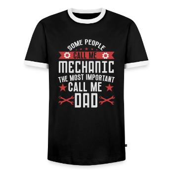 Some people call me mechanic dad gift car mechanic - T-shirt contrasté Homme - noir/blanc - Devant - AI Model Female 172 light (172cm) & AI Model Male 178 light (178cm)