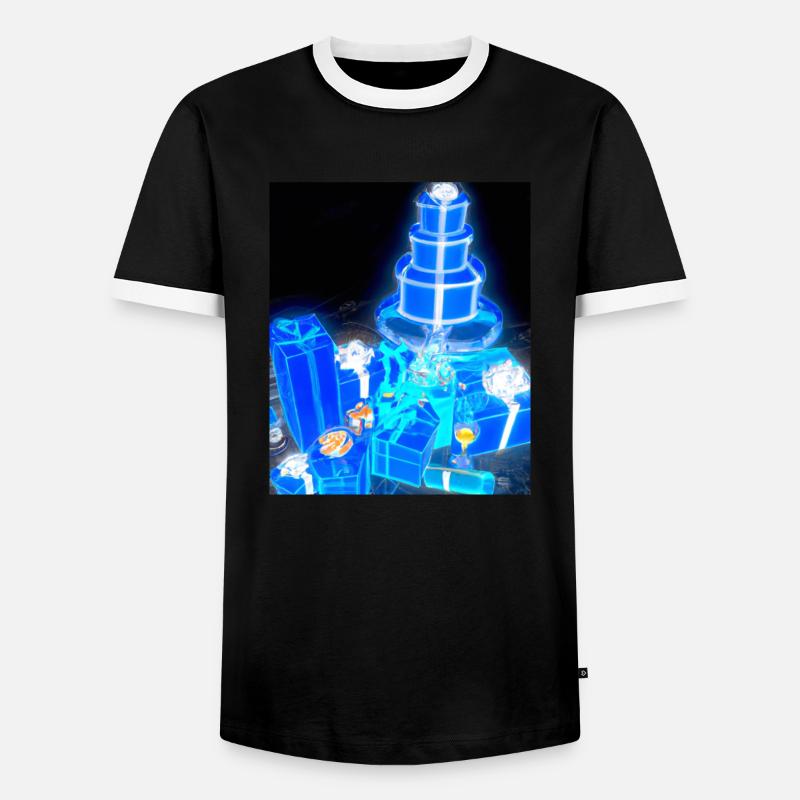 Weihnachten Weihnachtsbaum Schematic Blaupause - Männer Kontrast-T-Shirt - Schwarz/Weiß