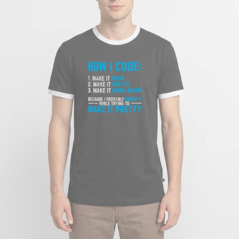 Programmeur Codeur Développeur de logiciels Programming Co T-shirt contrasté Homme