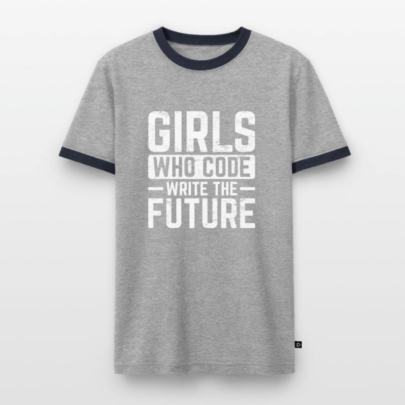 Girl Coder Write The Future Software Programmer Co Männer Kontrast-T-Shirt