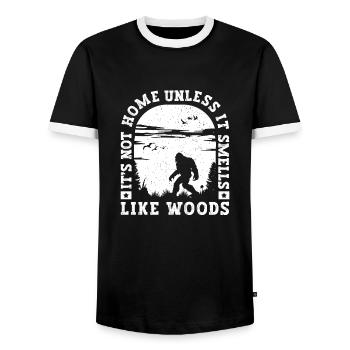 Bigfoot Party Supplies It's Not Home Unless Its - Men's Ringer Shirt - black/white - Front - AI Model Female 172 light (172cm) & AI Model Male 178 light (178cm)